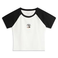 Li Ning X Disney Mickey Collaboration Sports Lifestyle Series Casual Simple Slim Fit Color Block Round Neck Pullover Short Sleeve T-Shirt AHSV800-1 S