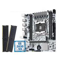 MECHANIKO Balta X99 pagrindinė plokštė Intel Xeon E5 2630 V4 LGA DDR4 16GB NVME X99 pagrindinė plokštė Xeon E5 2630 V4 rinkinys su DDR4 PC dalių rinkiniu PR9-H Combo,
