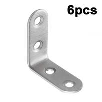 6Pcs 90 Degree Angle Corner Brackets Stainless Steel Corner Brace Fastener Wall Brackets Hanger for Shelves,Table,Chair