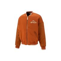 Puma MMQ serijos raidžių spauda, ​​išsiuvinėta beisbolo striukė Vyriški viršutiniai drabužiai, kava 539587-74 S orange