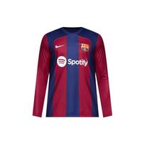 Nike FC Barcelona 2023/24 Stadiono Namų Komandos Aukštos Kokybės Apvalia Kaklo Futbolo Marškinėliai Vyrams Viršutiniai Drabužiai Tamsiai Karališkos Mėlynos Spalvos Kilnios Raudonos Spalvos Balti DX2636-456 XL blue