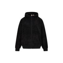 Levis Solid Color Zipper Hooded Long Sleeve Fleece Jacket Men jackets Black A5812-0000 M