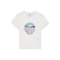 Levis Color Block Round Neck Letter Print Short Sleeve T-Shirt Women Tops White 17369-2505 XS