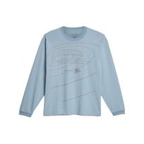 Adidas Terrex X And Wander Collaboration FW23 Pattern Printed Outdoor Sports Crew Neck Long Sleeve T-Shirt Unisex Tops Light-Blue HZ0671 S