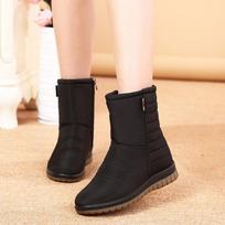 Žieminiai batai moterims Vandeniui atsparūs Sniego batai Šilti pliušiniai Moteriški Ankle Booties Plokščiapadžiai Neslystantys Juodi Mėlyni Raudoni Didelio Dydžio 42 36 juoda