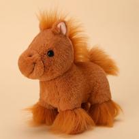 Simulation pony doll plush toy little white horse zodiac horse doll children accompany soothing doll 20cm（0.1kg） ruda