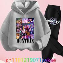 Kpop Demonų Medžiotojai Vaikų Gobtuvų Rinkinys Kawaii Megztinis su Gobtuvu Anime Sportinis Kostiumas Animacinis Mergaitės Berniukas Vaikai Rudens Laisvalaikio Drabužiai 120 gray