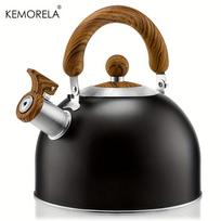 1PCS 2.5L Stainless Steel Whistle Kettle With Heat-Resistant Handle Thickened Outdoor Camping Kettle for Gas & Induction Cooker 2.5L