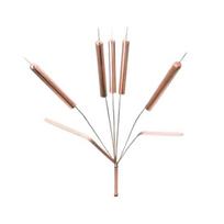 Copper Cattail Wind Chimes Stake for Outdoor Metal Cat Tail Yard Art Rustic Plant Decorative Patio Lawn Ornament for Flower Bed Pathway 30cm