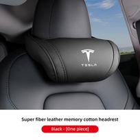 Aukštos kokybės odinė automobilio sėdynės galvos atramos atminties putų komforto kaklo pagalvė skirta Tesla Model 3 Y S X Cybertruck Juguete Automobilio interjero detalėms