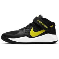 Nike Team Hustle D9 FlyEase GS Black High Voltage Kids Sneakers White Light-Smoke-Grey BV2952-013 38 black