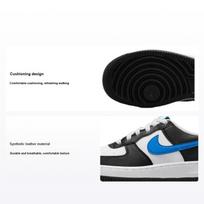 Nike Air Force 1 Low GS Juodi Šviesiai Foto Mėlyni Vaikų Sportbačiai Balti FN8008-001 37.5 black