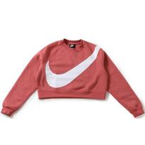 Nike Sportswear Swoosh Logo Crew Neck Sweatshirt Women Tops Pink BV3934-897 L
