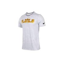 Nike LeBron James Logo Print Crew Neck T-Shirt Men Tops White Grey 906156-100 XXXL