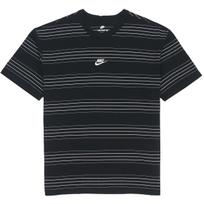 Nike Logotipas juostelės apvaliu kaklu, kvėpuojantis laisvalaikio sportui trumpomis rankovėmis, nuleidžiamais ant pečių marškinėliai Vyriški viršutiniai drabužiai, juodi DQ1117-010 S gray