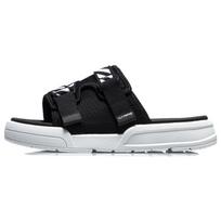 Li-Ning Trendy Sports Slippers Rubber Sole Slide Sandals Women Footwear Black White AGAR014-1 37⅔ black