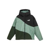 Puma Ig Cat Hooded Down Puffer Jacket Color Block Casual Loose Fit Men Jacket Army-Green 622148-31 M gray