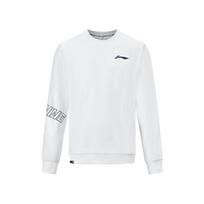 Li Ning Badmintono serija Laisvas patogus su raidės logotipu spausdintas apvalios apykaklės džemperis Unisex džemperis Baltas AWDUB81-2 XL
