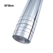 0,1 MM Storas Sienos Lipdukas Akrilinė Vonios Kambario Dekoro Veidrodinė Plėvelė 50×50cm white
