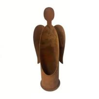 1/2Pcs Rusty Angle Candle Holder Weather-proof Iron Art Tealight Candle Stand Metal Candlestick Indoor Outdoor Garden Home Office Desktop Decoration 1pc