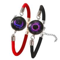 1 Pair Glowing Couple Bracelets Adjustable Leather Bracelet Braided Bracelet Rope Bracelet for Date Night and Parties