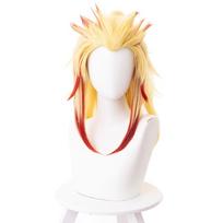 Demonų žudikas: Kimetsu No Yaiba Rengoku Kyoujurou Perukas Anime Helovinas Cosplay Karščiui Atsparūs Plaukai Vyrams Moterims Gradiento Spalva 45 Cm Cosplay Perukai 45 cm beige