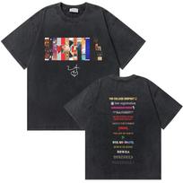 Washed Vintage Rapper Kanye West Music Album Cover Logo Graphic Tshirt THE LIFE OF PABLO T Shirt Men Hip Hop Vintage Tshirts XL