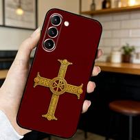 Orthodox Cross Icon Phone Case For Samsung S20,21,22,23,24,25,26 Ultra,Plus,Lite,FE,Black Soft Case Samsung S20fe