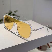 New in Vintage Double Bridge Shades Trendy Stylish Korean Style Design Sun Glasses KAMMPT Oversized Pilot Sun Glasses as picture shows