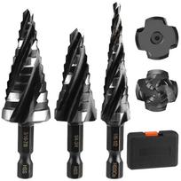 3 Piece Set Step Drill Bit 5 Piece Set Bearing Steel Four Slot Expansion Drill Stainless Steel Four Spiral Flute