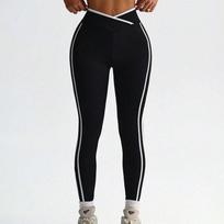 Color-Block High-Waist Yoga Pants, Nude Feel Butt-Lifting Fitness & Running Leggings for Women Large juoda