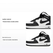 Nike Stussy x Air Force 1 Mid PS Black White Kids Sneakers DN4158-002 28 black