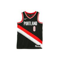 Nike NBA krepšinio marškinėliai, Trail Blazers, Lillard Nr. 0, Fan Edition Vyriški viršutiniai drabužiai Juodi CW3680-010 M black