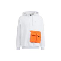 Adidas Neo FW22 Printed Logo Drawstring Hoodie with Long Sleeves Unisex Tops Grey HN2405 L