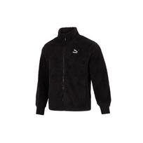 Puma Classics Sherpa Jacket Solid Color Fleece Logo Sports Casual Stand Collar Lamb Fleece Jacket Men Jacket Black 537699-01 S black