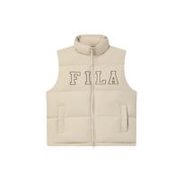 FILA Letter Logo Print Lined Loose Down Vest Unisex Vests Light-Sand F51U349903FLK L