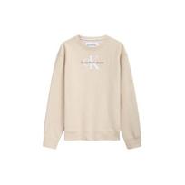 Calvin Klein Crew Neck Pullover Casual Letter Print Long Sleeve Sweatshirt Men sweatshirt Almond-Yellow J323160-ACI L white