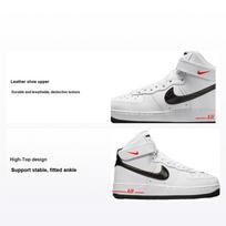 Nike Air Force 1 High GS Electric Kids Sneakers White Black Bright-Crimson FD1019-100 38