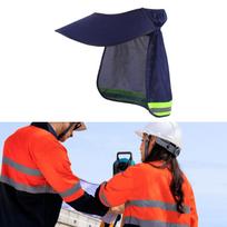 Hard Hat Shade Neck Shield Cover with Reflective Strip High Visibility Wide Brim for Building Workers Women Men