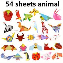 54/108 Sheets Animal Life Origami Kit for Beginners Creative Paper Projects Vibrant Paper Stress Relief Craft Gift Origami JXB