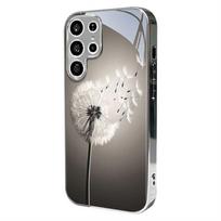 White dandelion glass phone case suitable for Samsung for galaxy S25 S24 S23 S21 S20 FE Ultra Plus 5G anti drop back cover Galaxy S25 sidabras