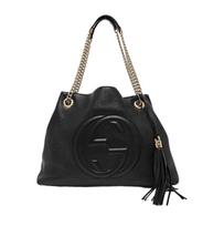 [Pre-Owned] Soho Interlocking GG Logo Patch Leather Tote Bag - Good #1HSNSIM ONE SIZE
