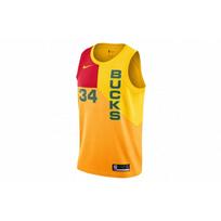 Nike Giannis Antetokounmpo #34 City Edition Jersey Men Tops Yellow AJ4624-717 M yellow