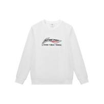 Li-Ning Ping Pong Series Solid Color Letter Logo Print Pullover Casual Crew Neck Sweatshirt Unisex Tops White AWDT281-1 L