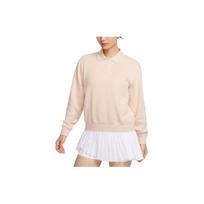 Nike Heritage Solid Loose Long Sleeve Polo Shirt Women tops Sand-White FZ4338-126 S white
