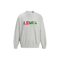Levis X Lego Letter Embroidered Crew Neck Long Sleeve Sweatshirt Men sweatshirt Gray A5441-0000 XL