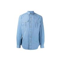 Polo Ralph Lauren Solid Color Polo Collar Long Sleeve Shirt Men shirts Blue 710864176-001 L gray