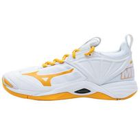 Mizuno Momentum Wave 2 Amortizuojantys Patogūs Smūgius Sugerianti Neslystantys Patvarūs Žemi Sportiniai Bateliai Unisex Kedai Balti Geltoni V1GA211254 46