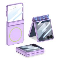Samsung ZFlip7 Mobile Phone Case Magnetic Hinge Contrast Color Flip7 Wireless Charging Case Film Protection Case SM-Flip7