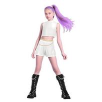 KPop Rumi Mira Zoey Dainavimo Kostiumas Uniforma Mergaitėms Juodas Auksinis Helovinas Karnavalas Vaidmenų Žaidimas Dainininkė Cosplay Kostiumas 110cm white